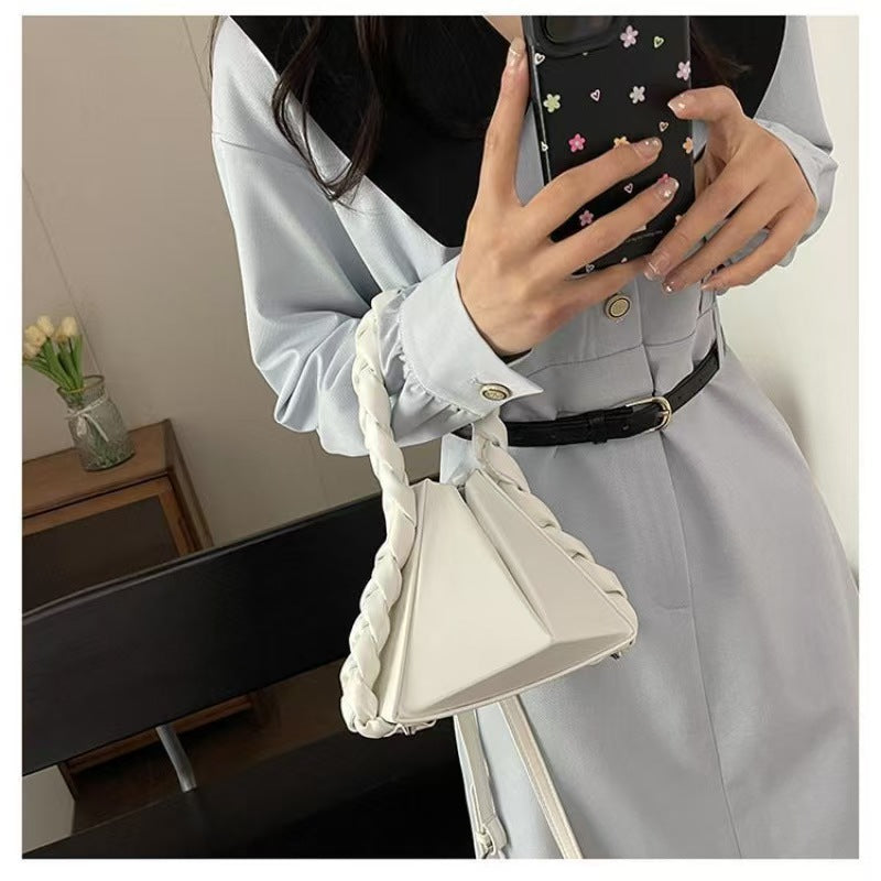 Women's Solid Color Daily Street Shaped Triangle Women's Shoulder Bag