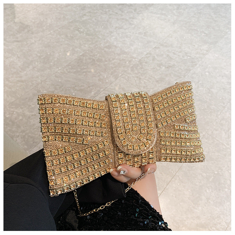 Fashion Rhinestone Diamond Glass Design Hand-held Banquet Shaped Dinner Bag