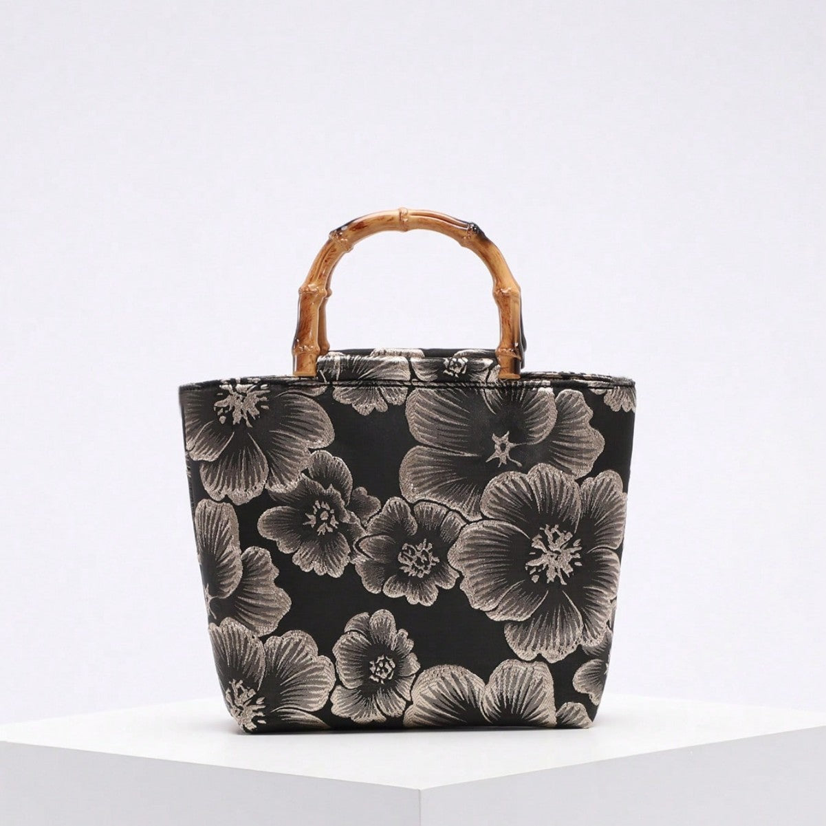 Summer Bamboo Advanced Texture Color Sequins Linen Embroidery Women's Handbag