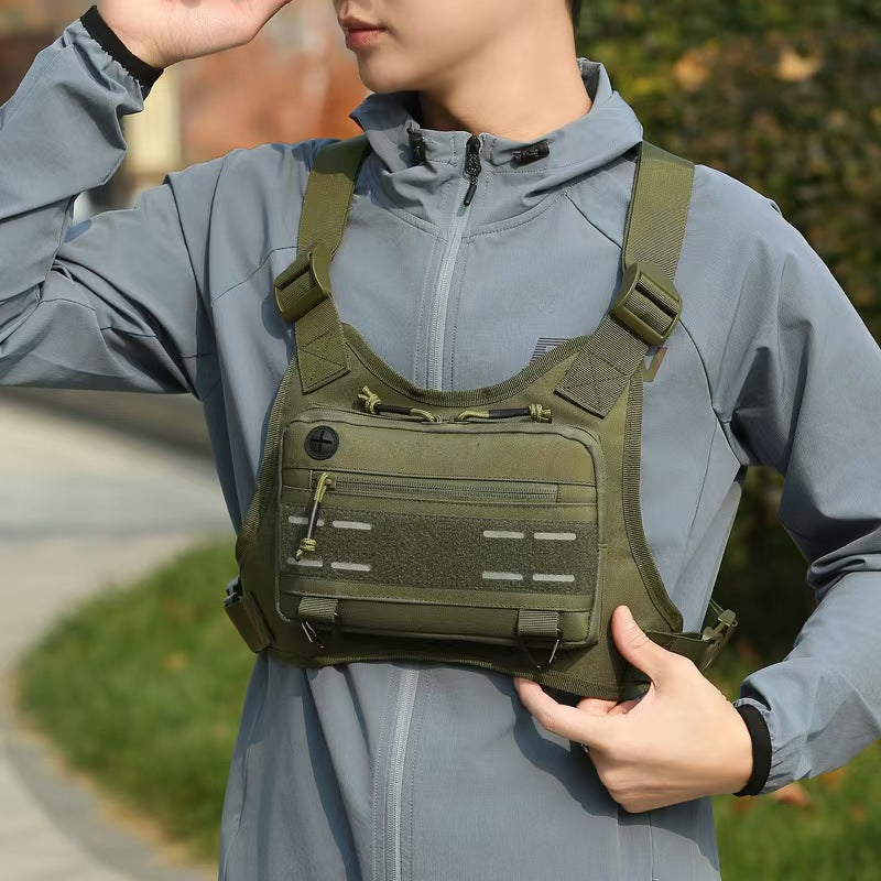Men's Tactics Training Running Function Vest Military Men's Chest Bag