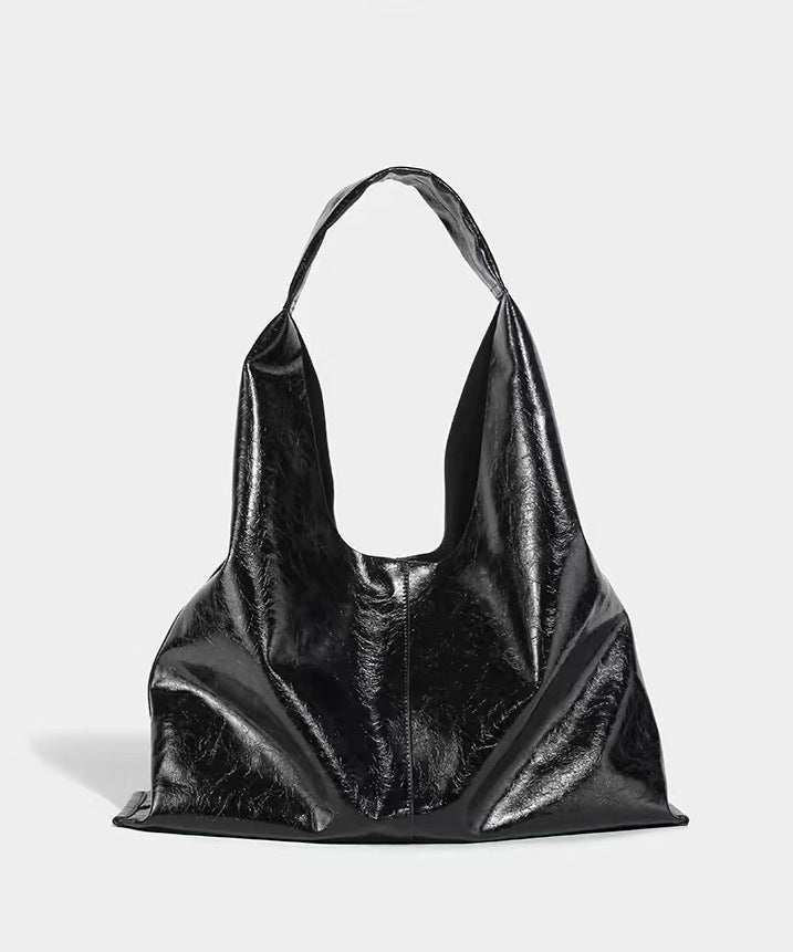 Women's Genuine Leather Handmade First Layer Oil Wax Cowhide Big Commuter Shoulder Bags