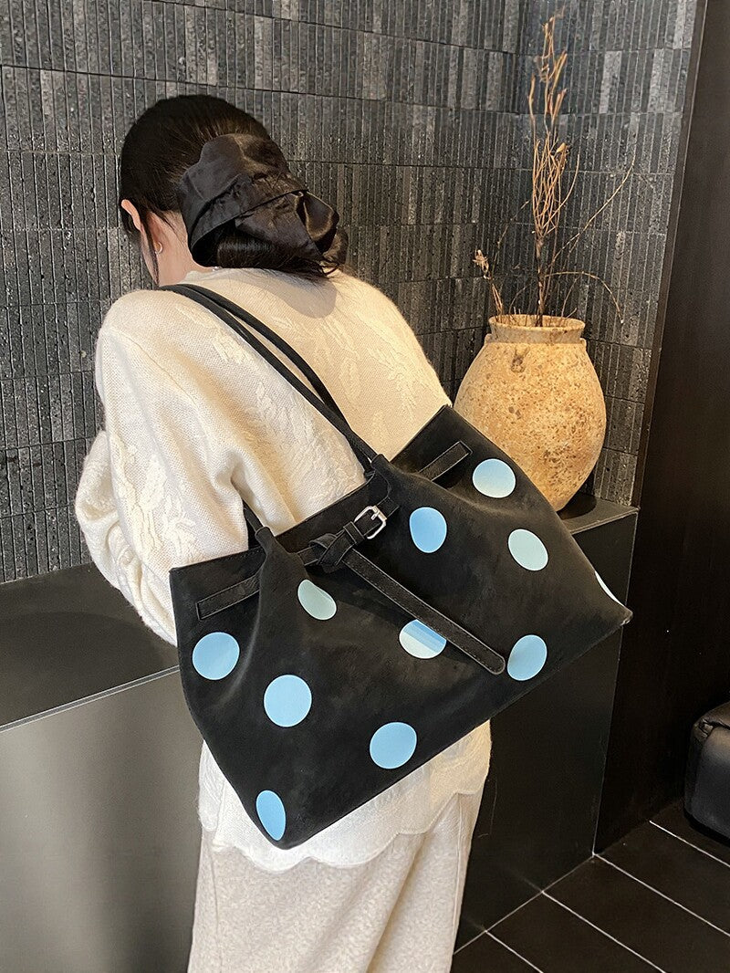 Women's Polka Dot Large Capacity Simple Versatile Commuter Handbags