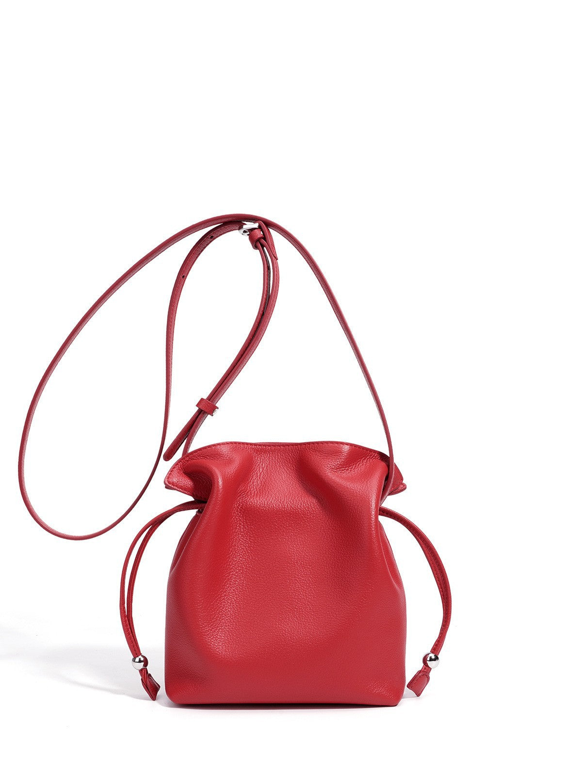 Early Spring Solid Color Genuine Geometric Exquisite Women's Leather Bag