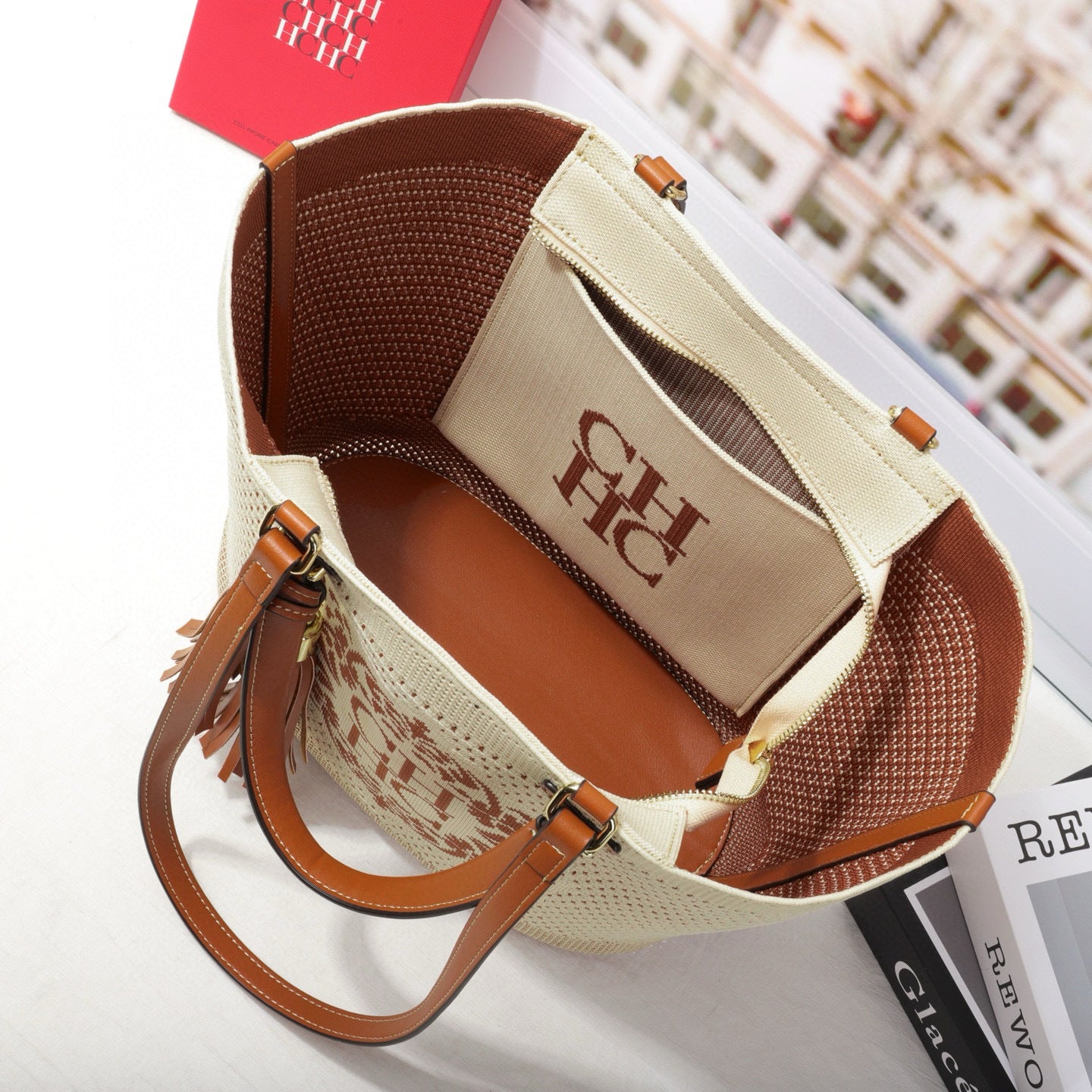Women's Woven Vegetable Basket Flying Letter Design Bags
