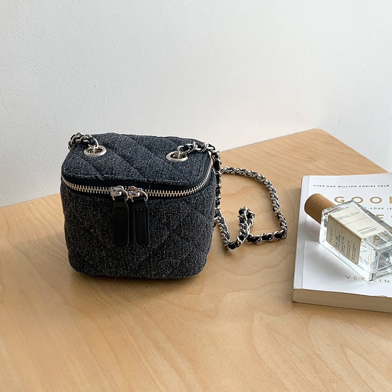 Women's Korean Style Retro Mini Jean Chain Chic Women's Shoulder Bag