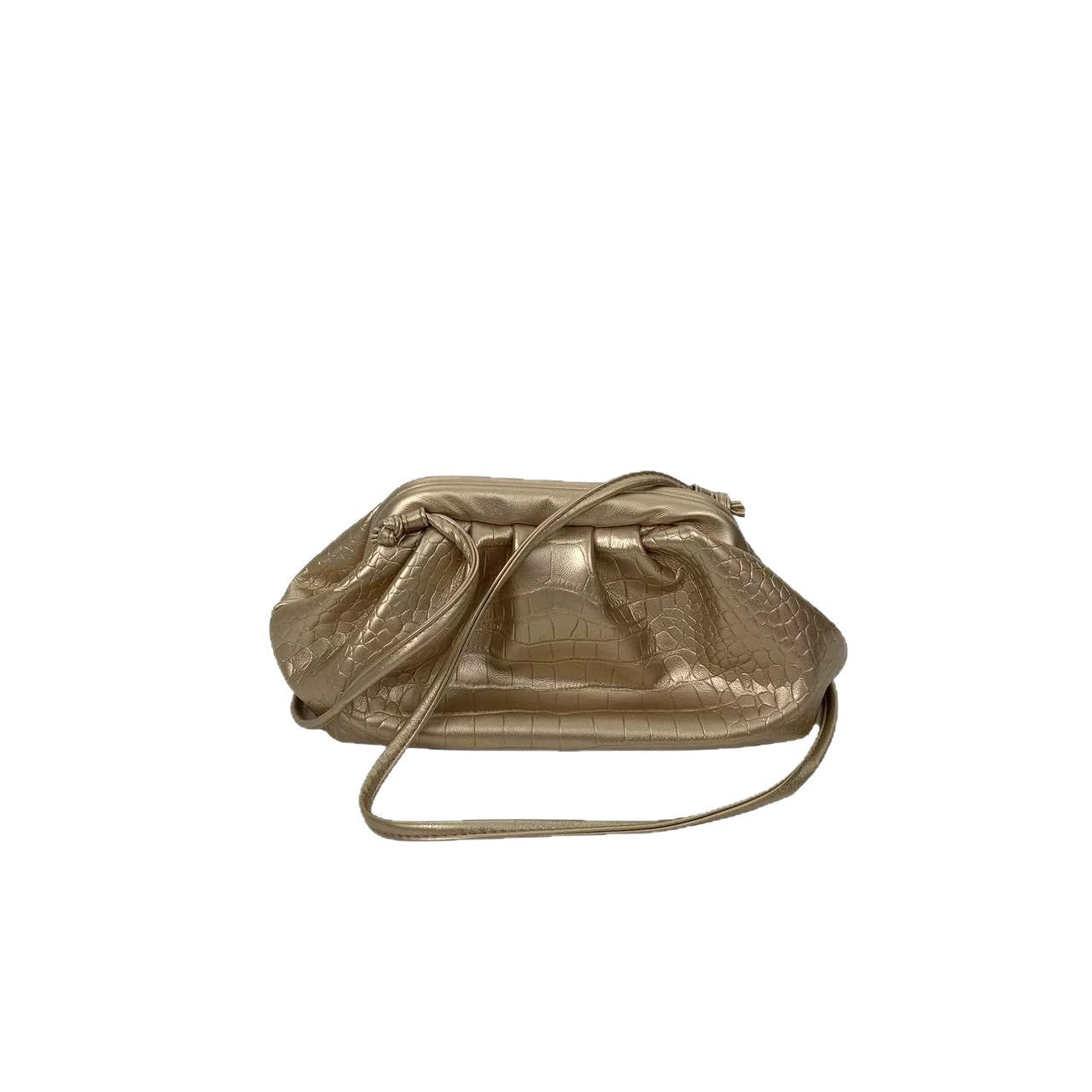Women's Fashion Crocodile Pattern Cloud Pleated Elegant Women's Clutch