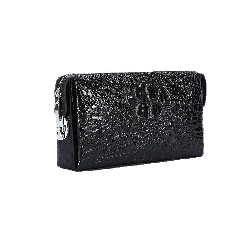 Men's Crocodile Pattern Leather Business Compartment High Men's Clutch