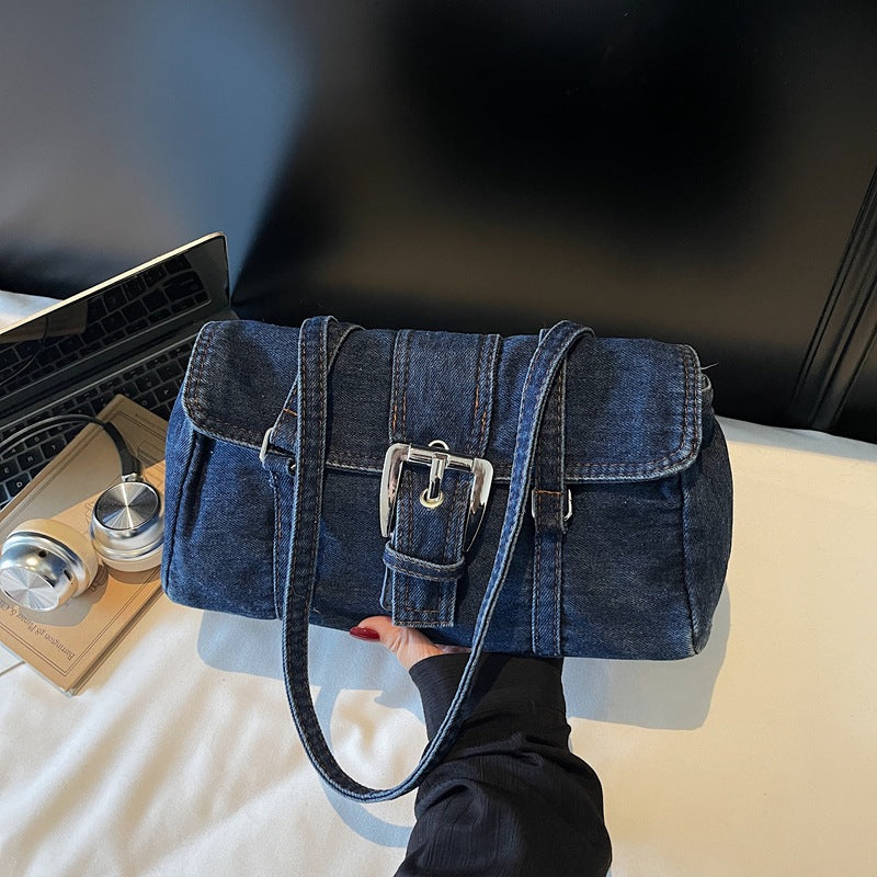Autumn Retro Art Denim Female Large Capacity Totes Class Backpacks