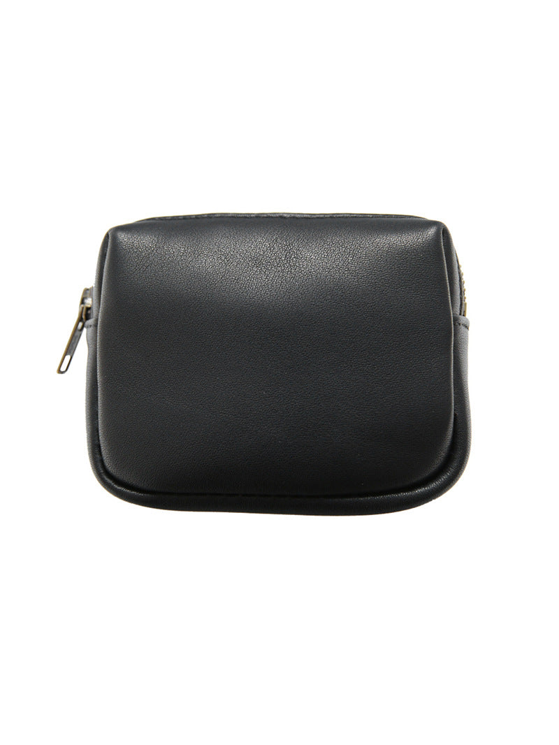 Women's & Men's Cowhide Handmade Zipper Leather Three-dimensional Storage Men's Wallet