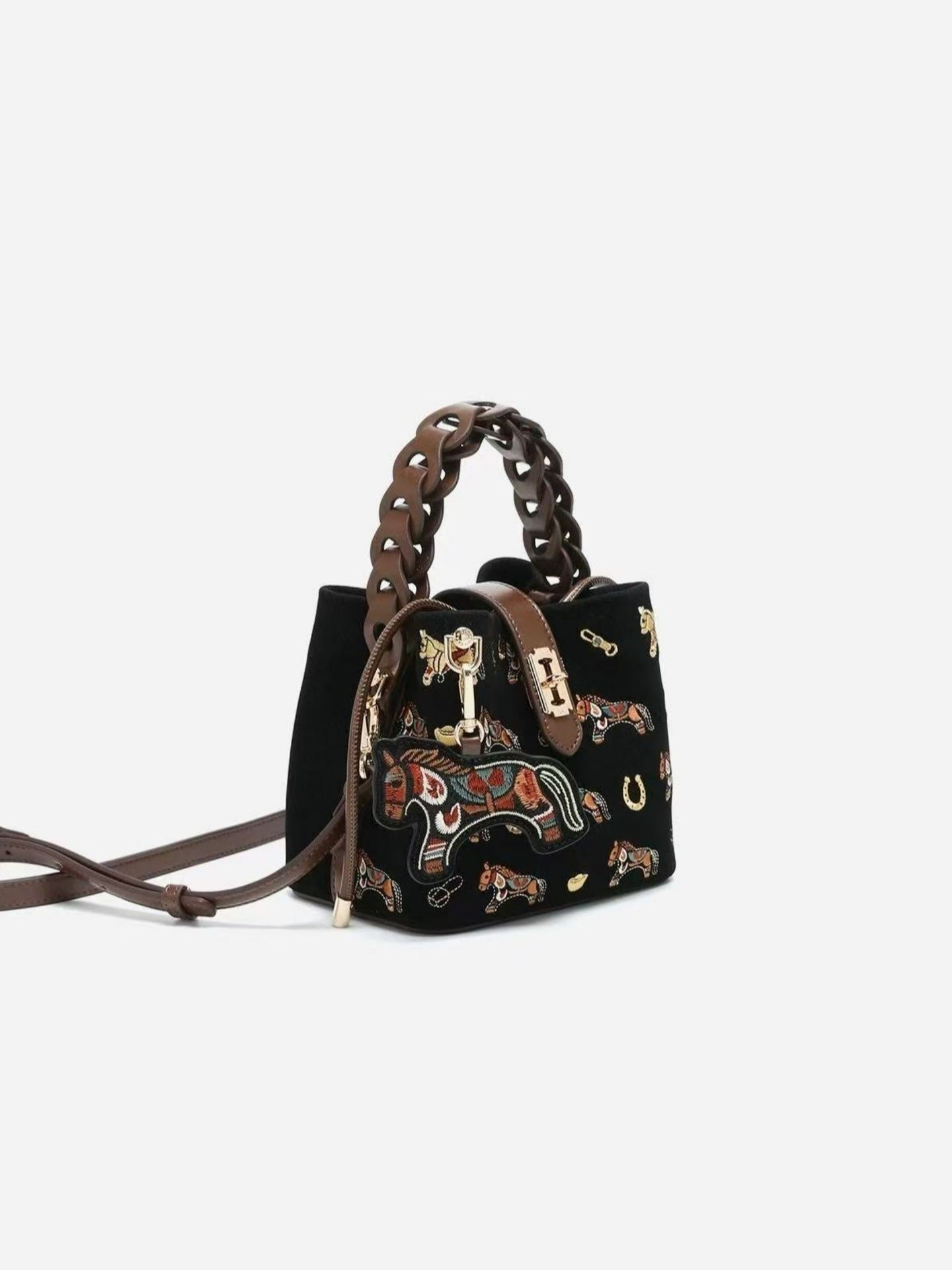 Women's Light Luxury Minority Pony Embroidered Vegetable Bags