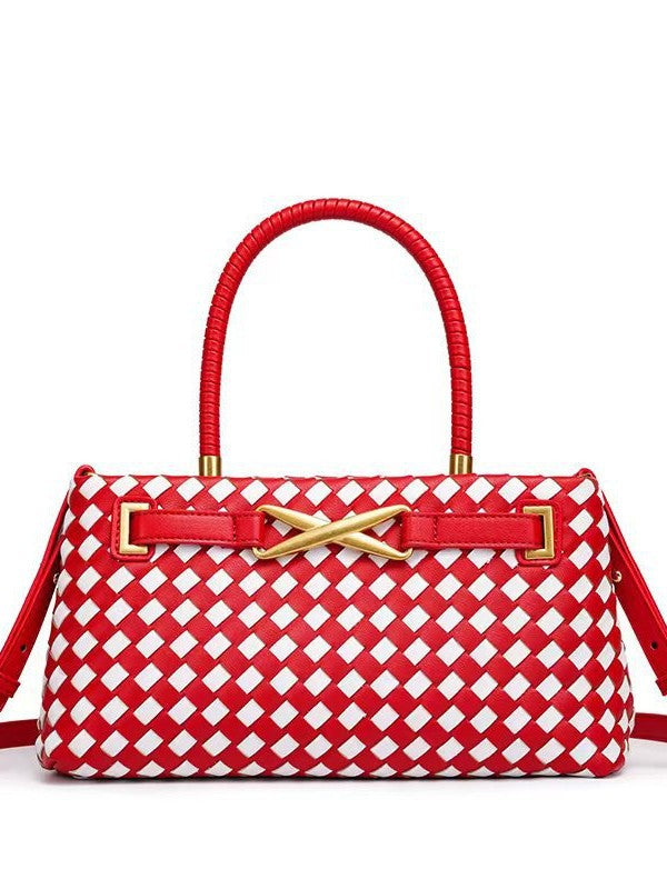 Women's Woven Retro Commuter Trendy Fashion Horizontal Women's Shoulder Bag