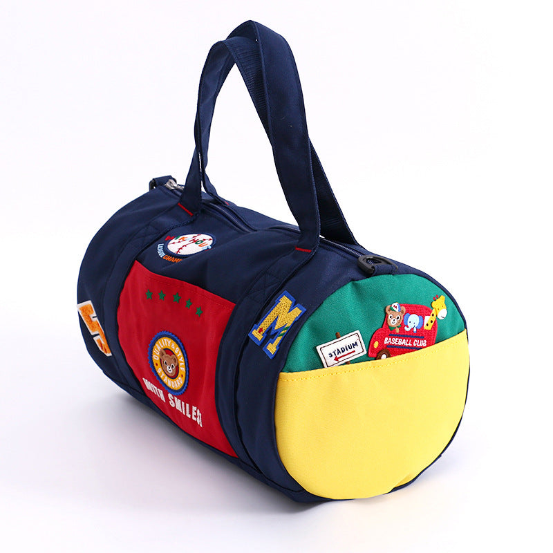 Versatile Baseball Fashion Cartoon Bear Color-matching Sports Satchel, Hanging Bag