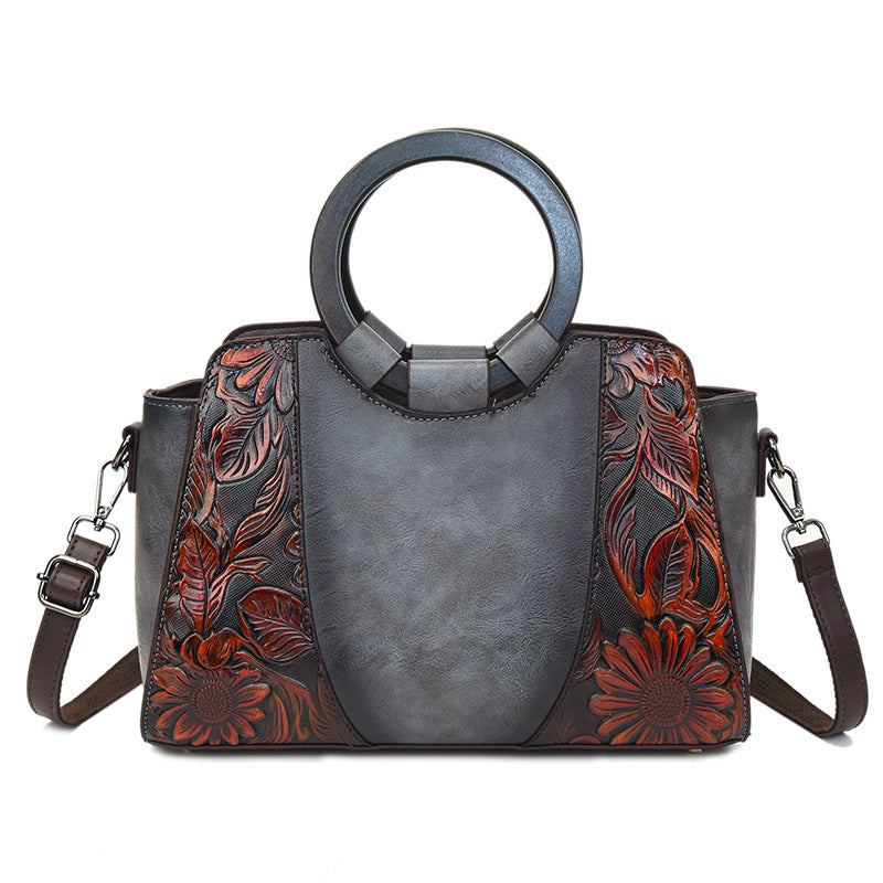 Women's Texture Printed Large Capacity Ethnic Style Bags