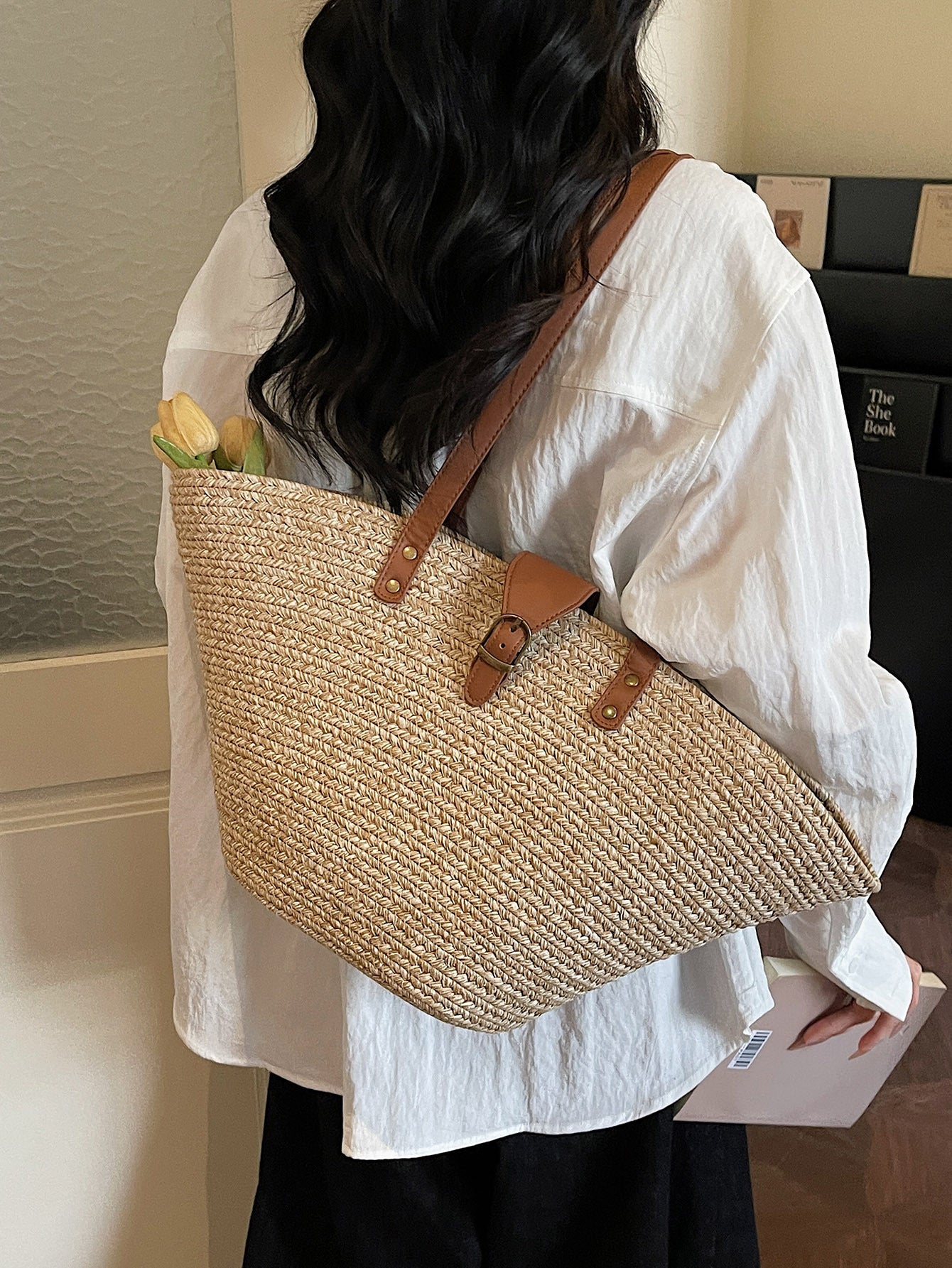 Women's Summer Beach Straw Hat Seaside Vacation Women's Shoulder Bag