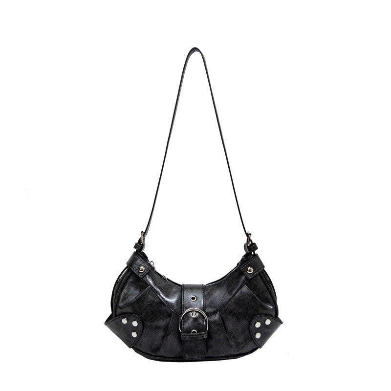 Retro Hot Motorcycle Versatile High Quality Underarm Large Women's Shoulder Bag