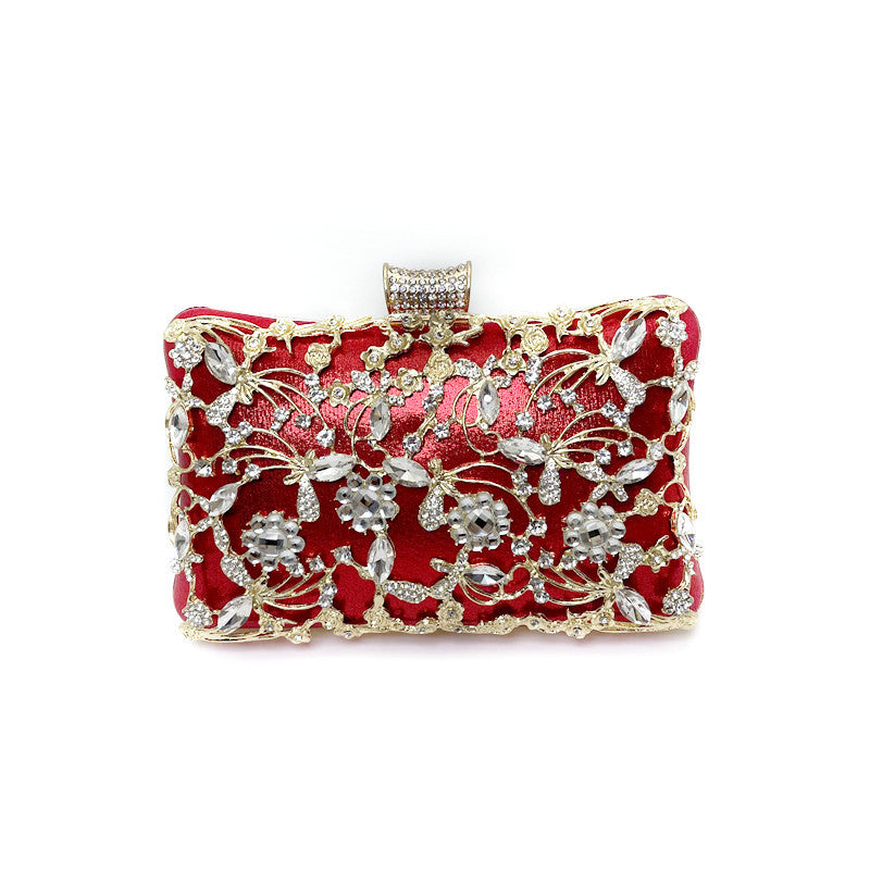 Women's Fashion With Diamonds Banquet Clutch Gift Handbags