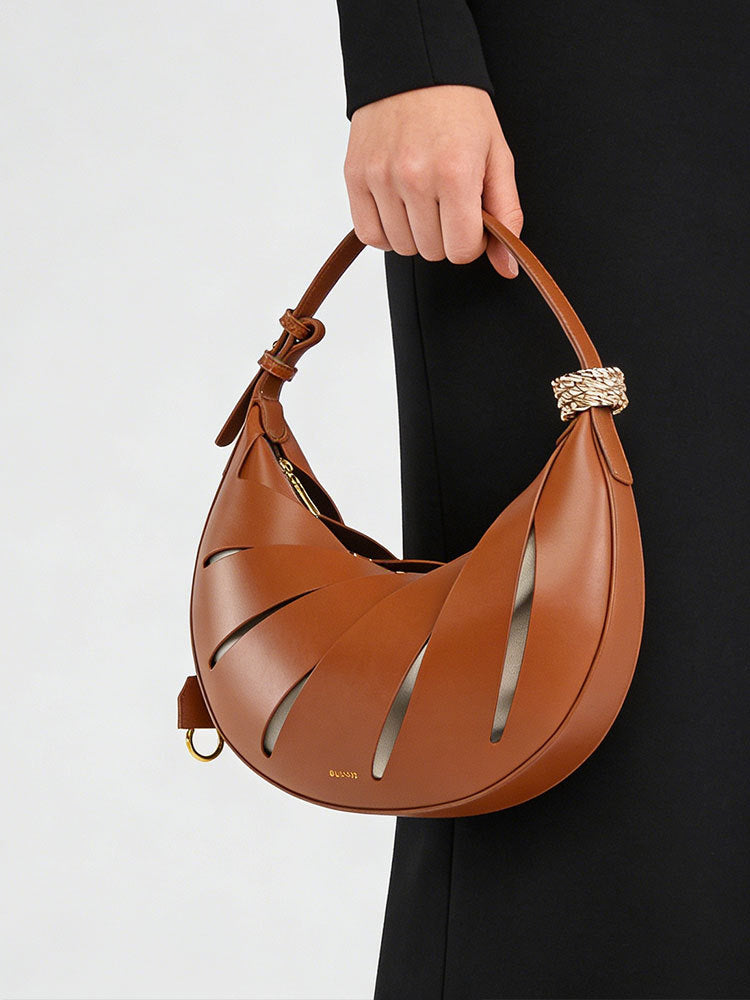 Niche Design Curved Moon Fashion High Sense Female Soft Leather Bags