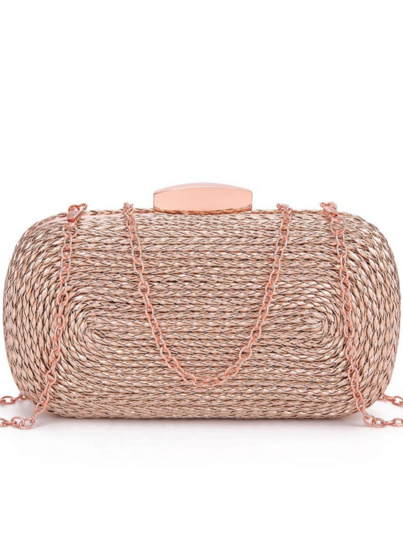 Glamorous Classy Women's Woven Makeup Wedding Dinner Bag