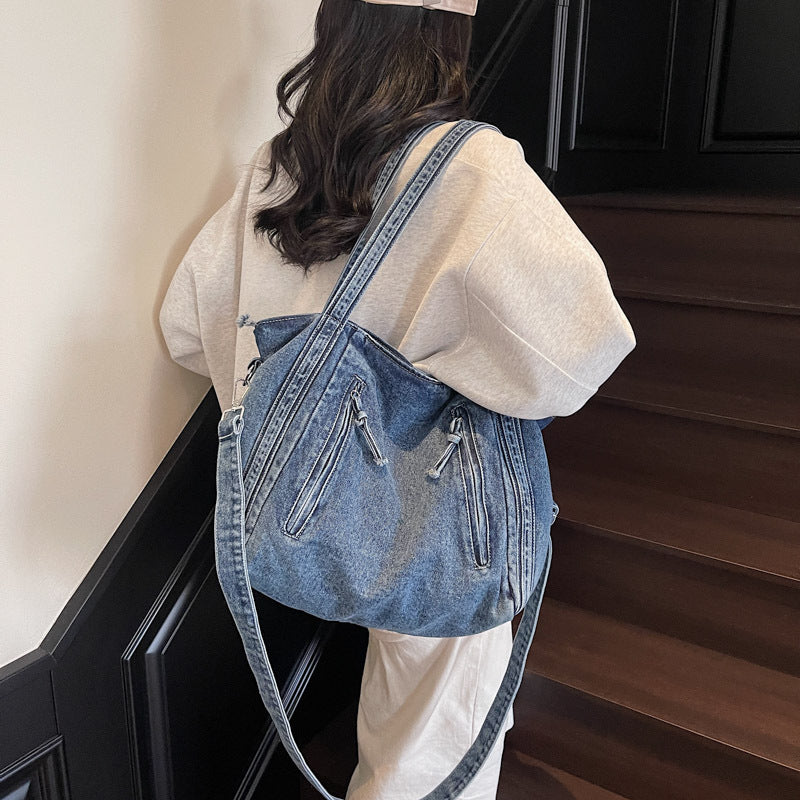 Women's Korean Style Large Capacity High Sense Idle Denim Women's Shoulder Bag