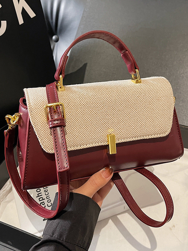 Women's Textured Commute Minimalist Spring Retro Solid Small Square Bag