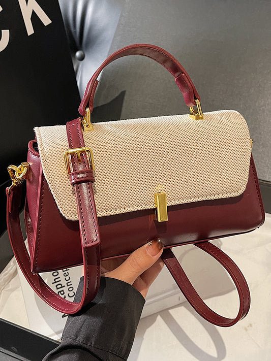 Women's Textured Commute Minimalist Spring Retro Solid Small Square Bag
