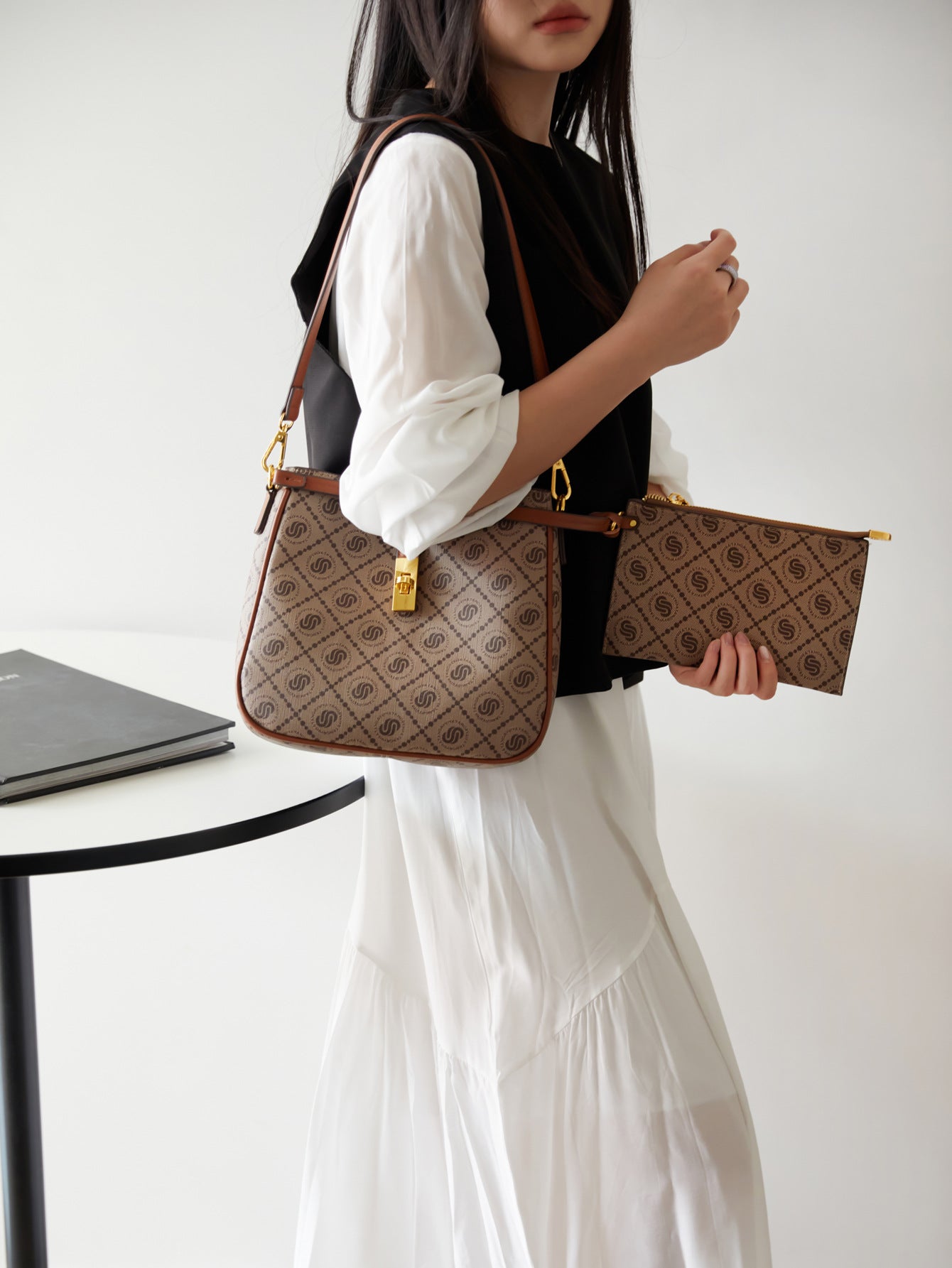 Women's Trendy Mom Simple Fashion Soft Leather Tote Bag