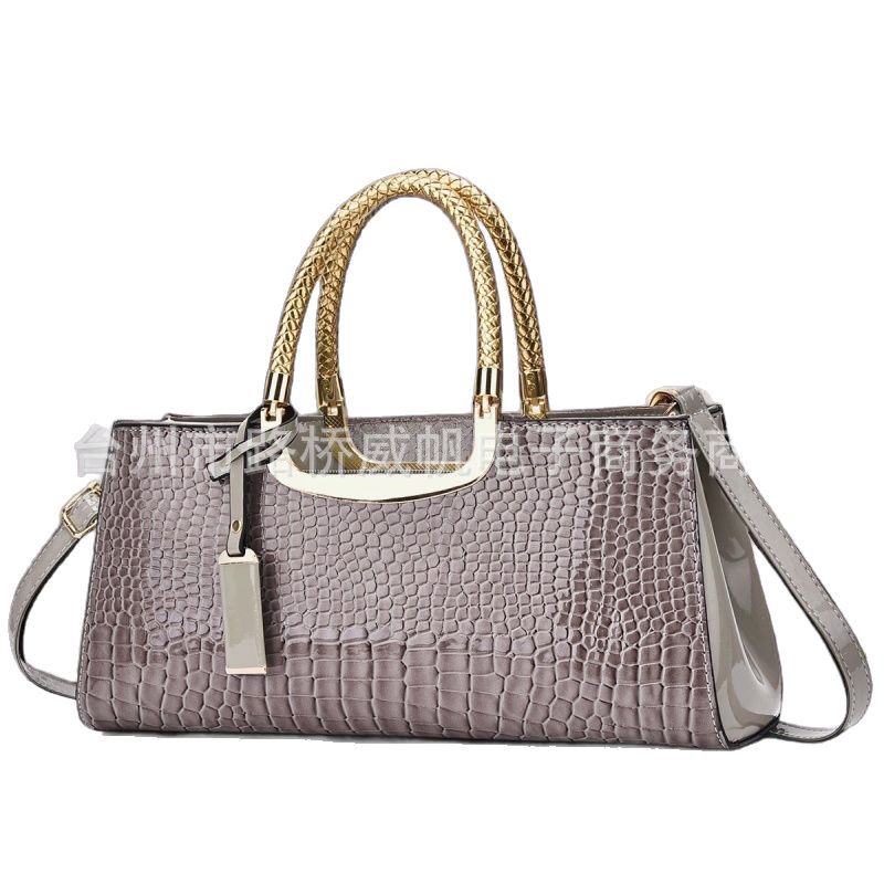 Women's Capacity Boston Western Style Commuter Embossed Bright Women's Handbag