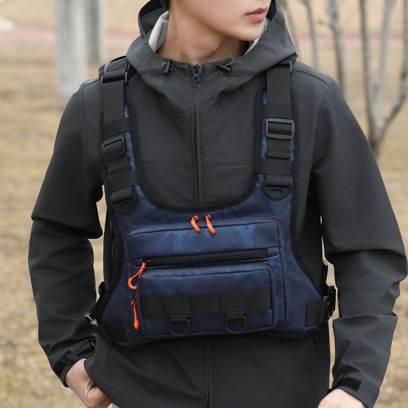 Attractive Men's Tactics Vest Riding Running Sports Satchel, Hanging Bag