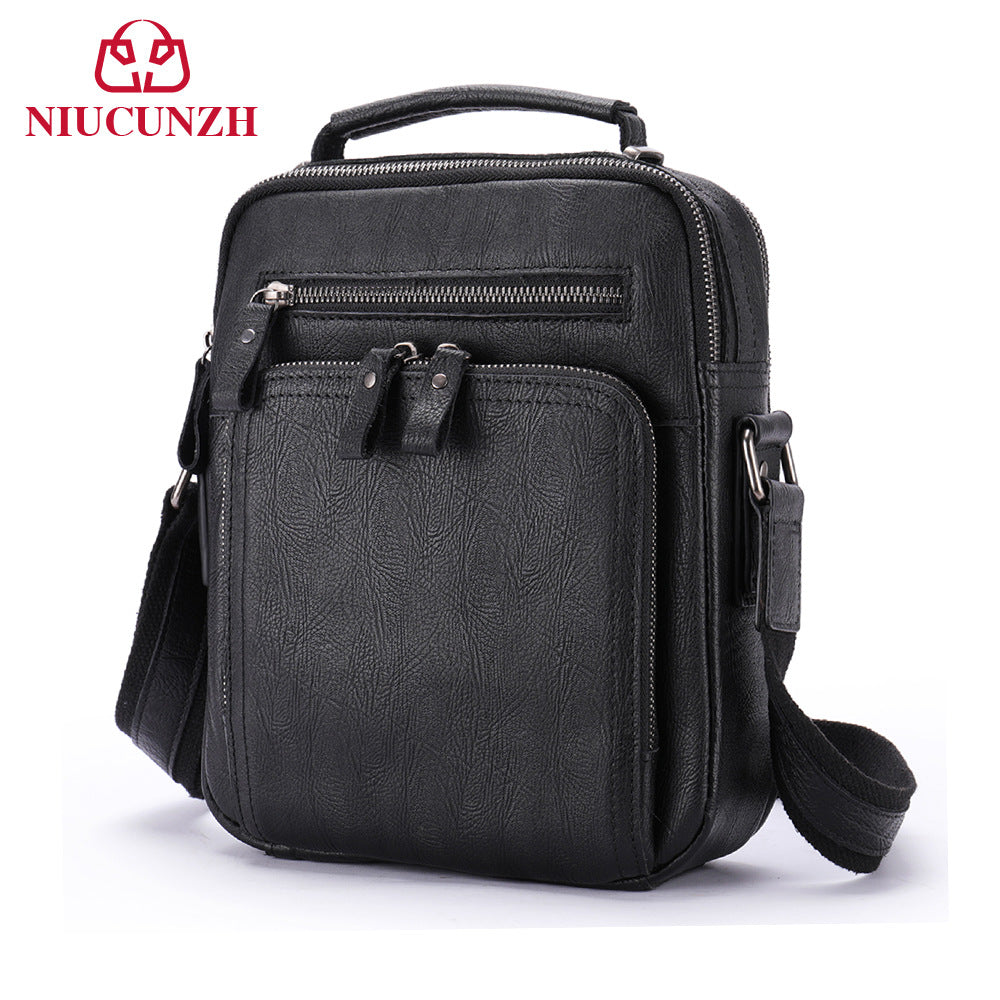 Genuine Leather Large Capacity Retro Crazy Men's Shoulder Bag