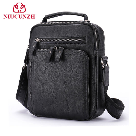 Genuine Leather Large Capacity Retro Crazy Men's Shoulder Bag
