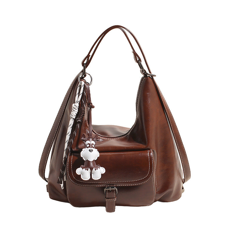 Women's Style Large Capacity Soft Leather Commuter Women's Shoulder Bag