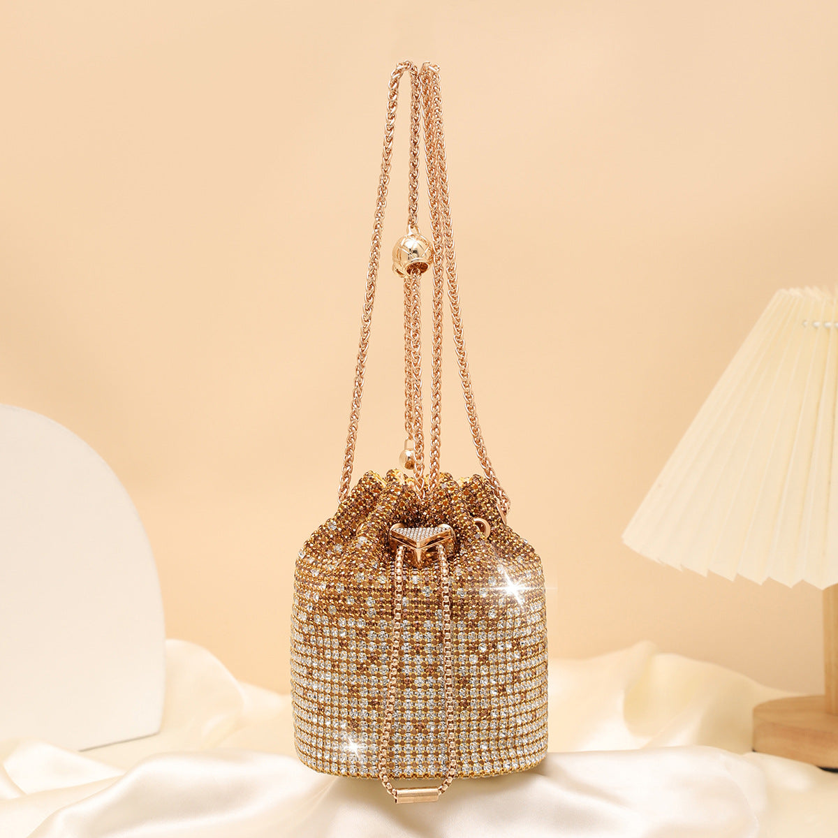 Women's Fashion Full Diamond Minority Chain Dinner Bag