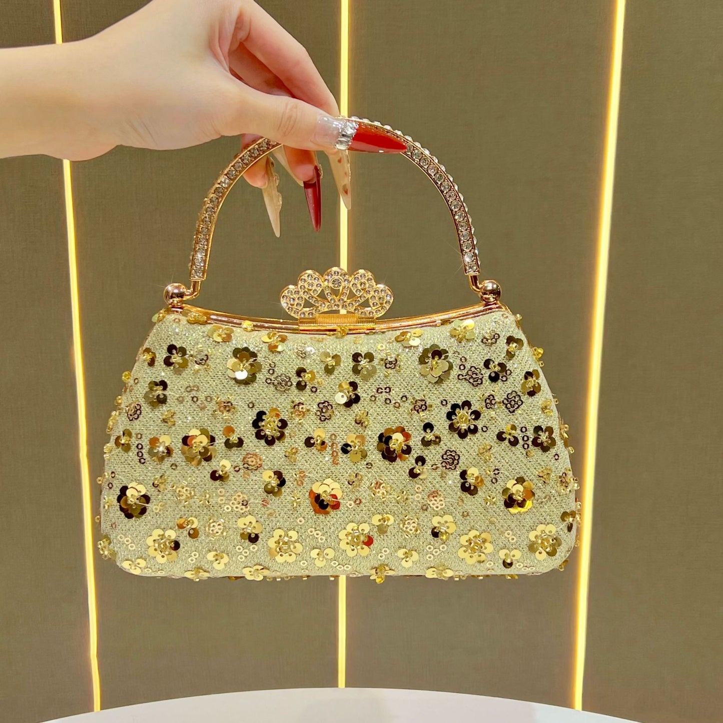Women's Sequin Fashion Premium Chain Banquet For Dinner Bag