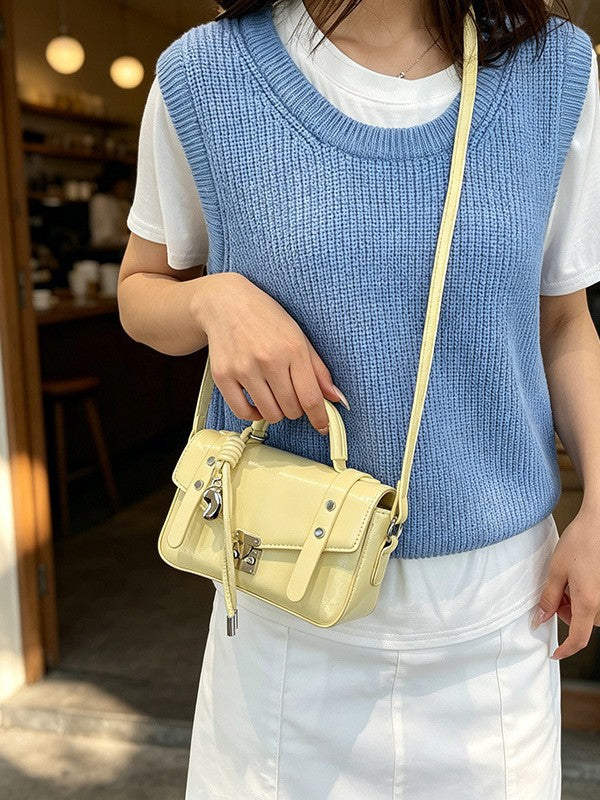 Women's Textured Portable Pouch Fashion Western Style Small Square Bag