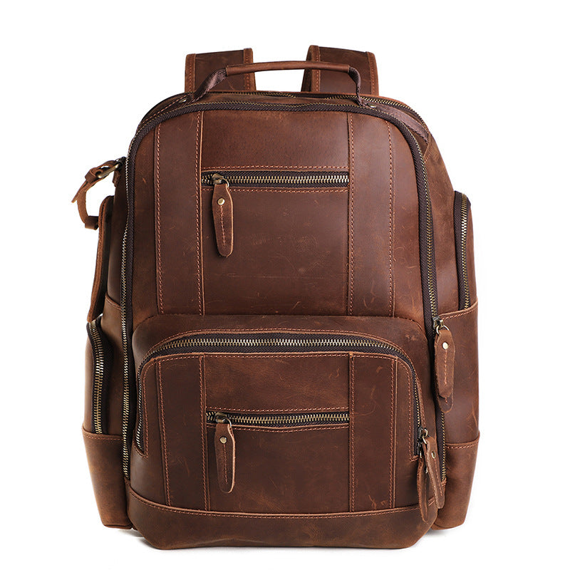 Men's Horse Leather Large Capacity Business Inch Universal Backpack