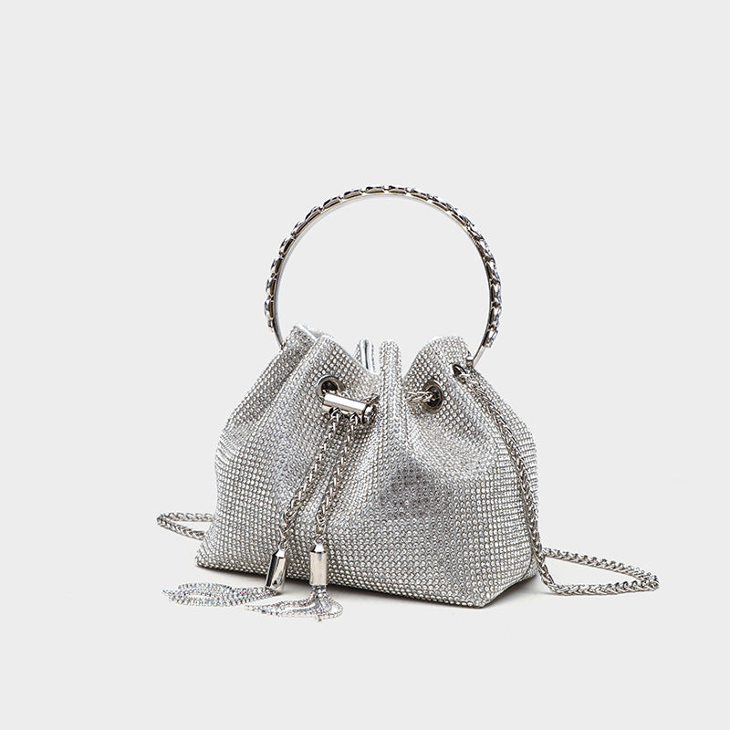 Crystal Diamond Studded Hand Rhinestone Metal Sequined Bags