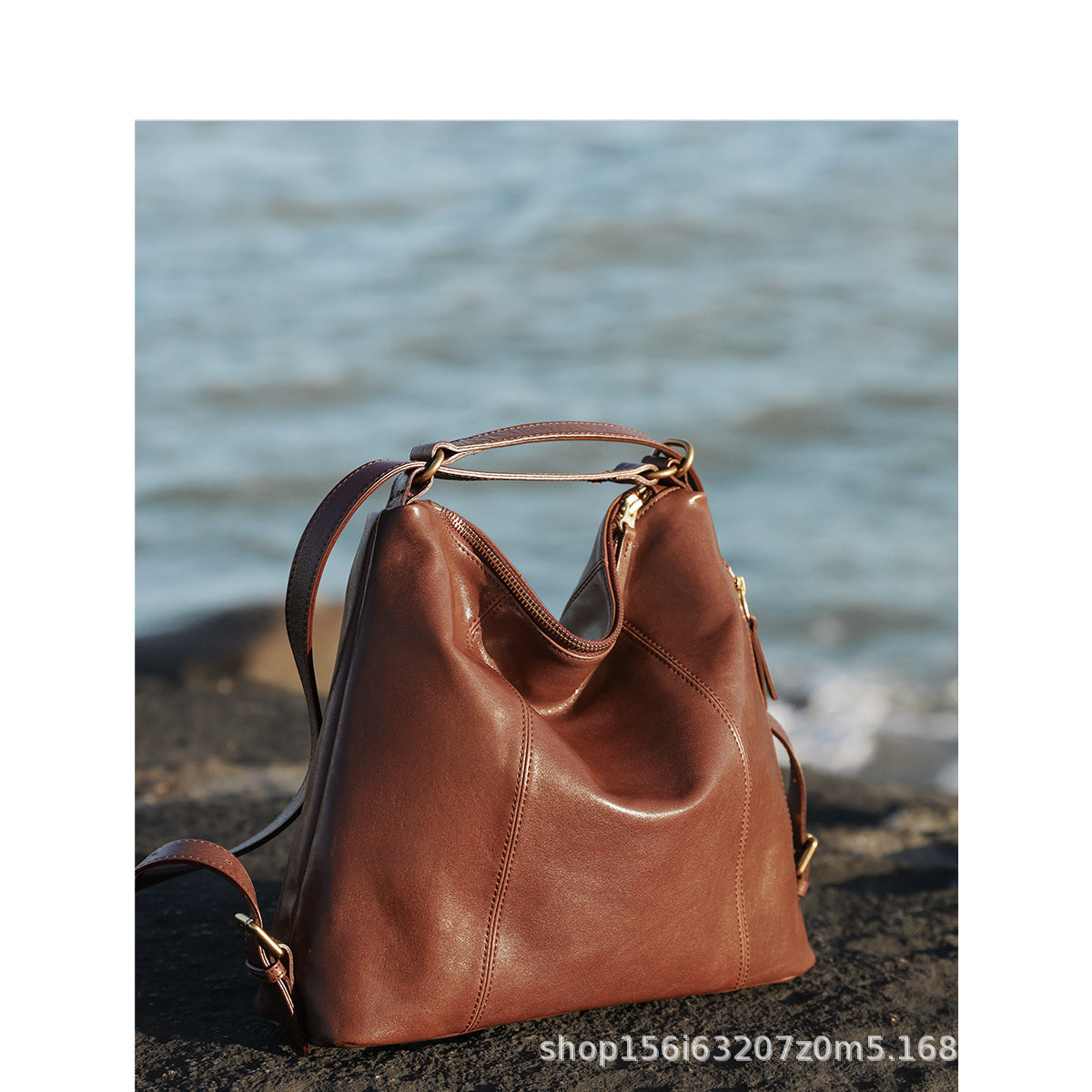 Women's Leather Large Capacity Simple Genuine Commuter Leisure Backpack