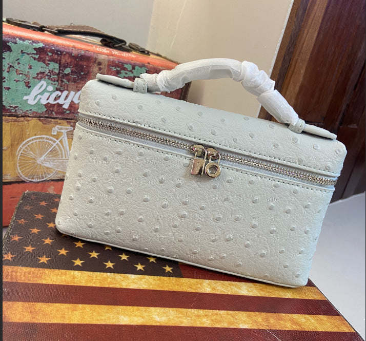 Women's Lunch Box Genuine Leather Autumn Ostrich Phone Bags