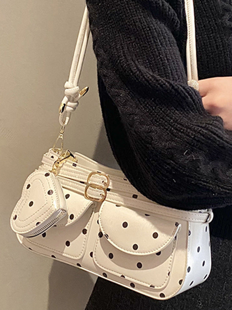 Women's Spring Fashionable Polka-dotted Western Style Mini Good-looking Women's Shoulder Bag