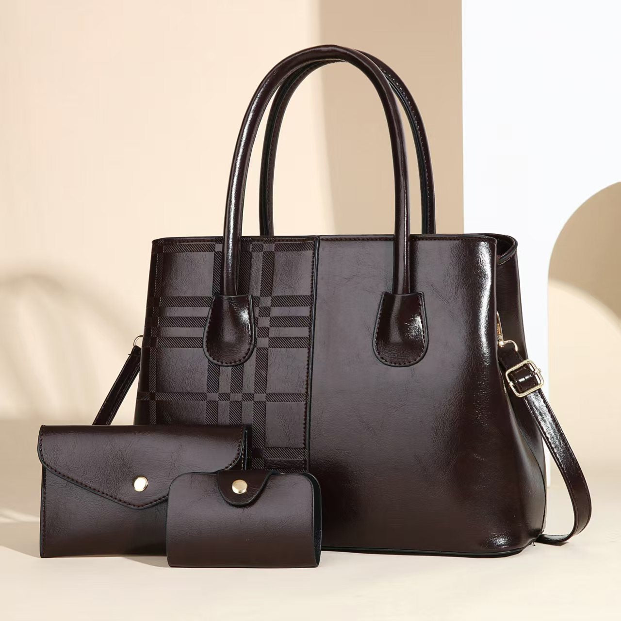 Women's Large Capacity Portable Fashion Striped Women's Shoulder Bag