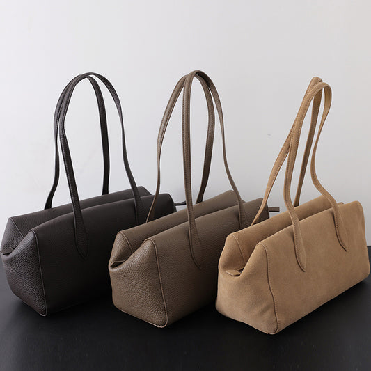 Women's First Layer Cowhide Genuine Leather Underarm Tote Bag