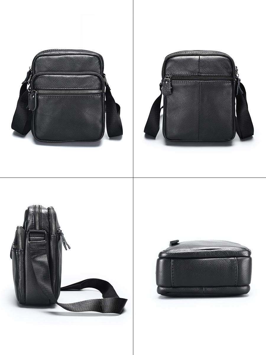 Men's Genuine Leather High-grade First Layer Vertical Business Men's Shoulder Bag