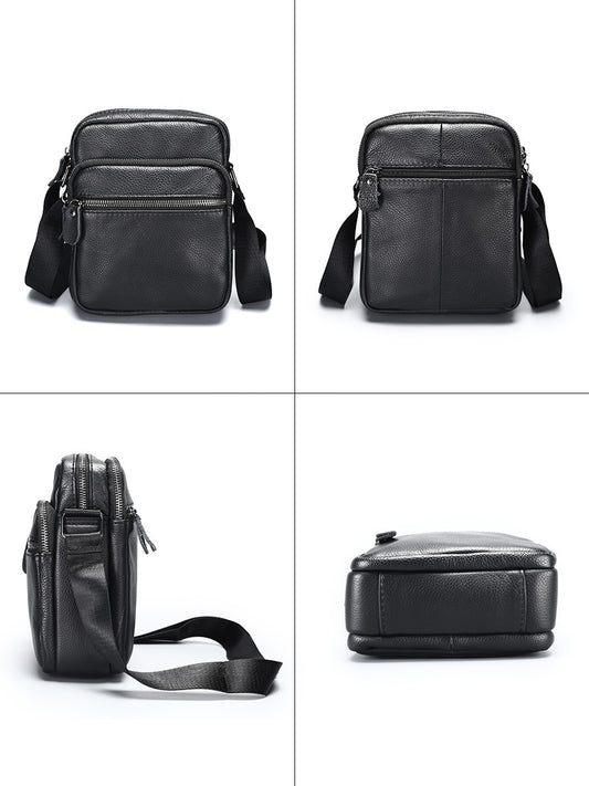 Men's Genuine Leather High-grade First Layer Vertical Business Men's Shoulder Bag