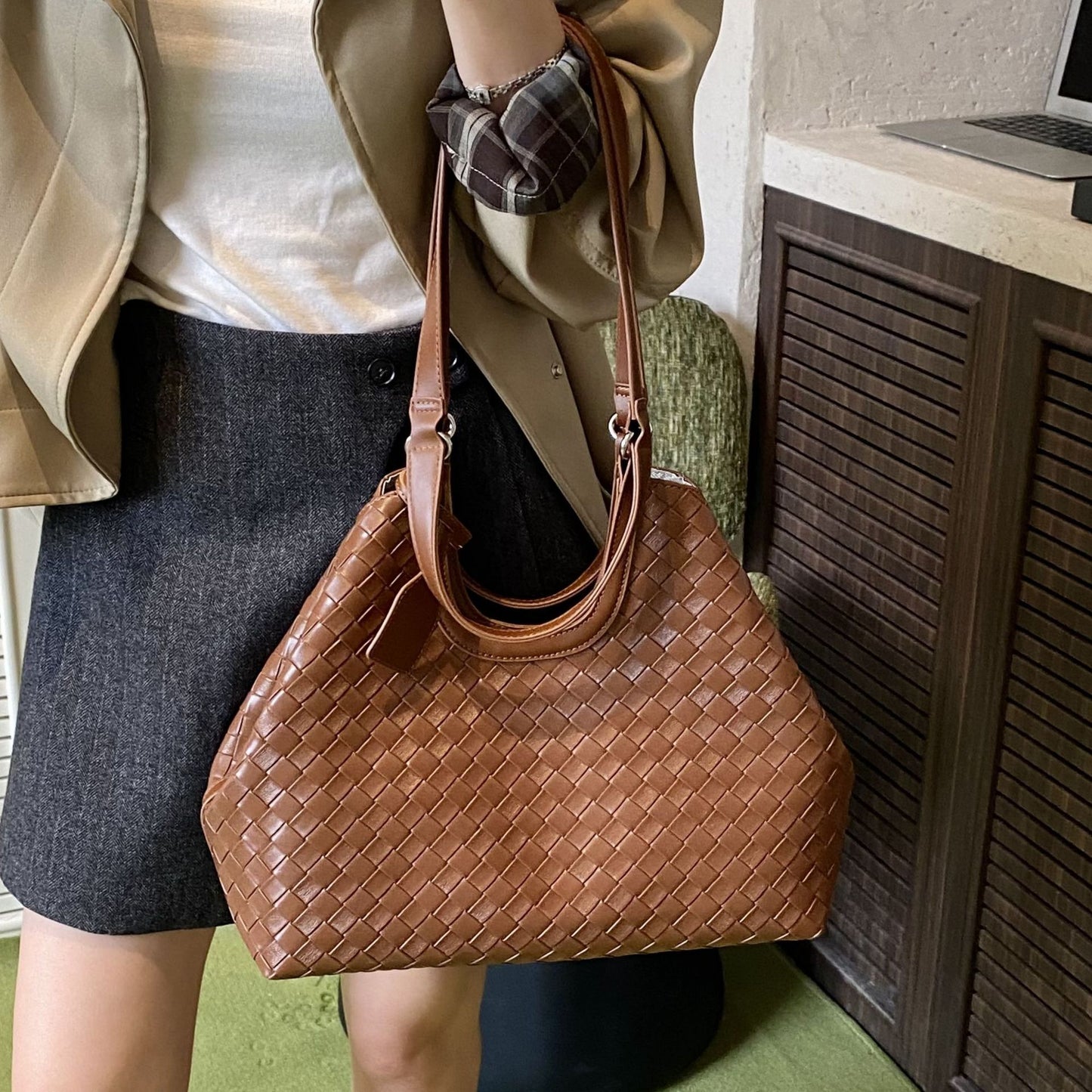 Women's Design Vintage Weave Large Capacity Totes Mother Tote Bag