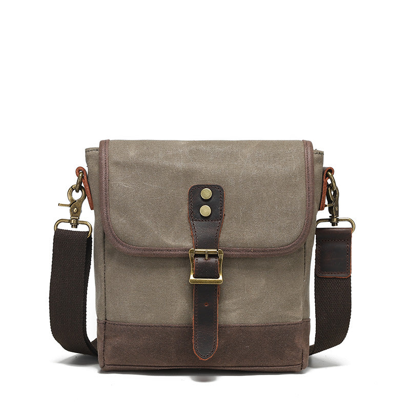 Elegant Men's Retro Canvas Fashion Leather Men's Shoulder Bag