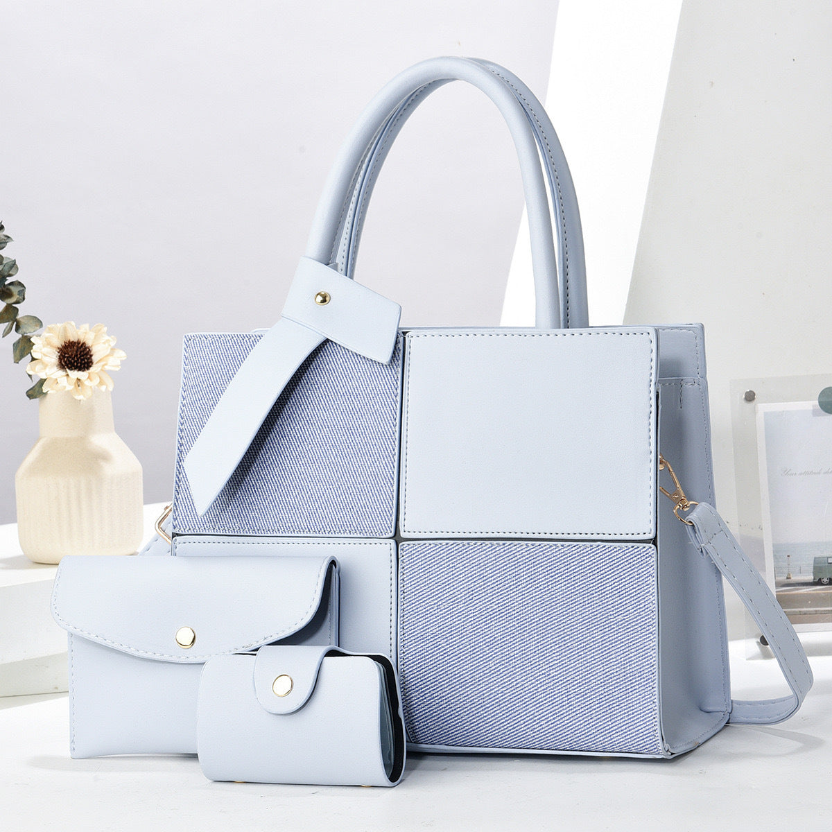 Stitching Large Capacity Shaping Retro Fashion High Sense Women's Shoulder Bag