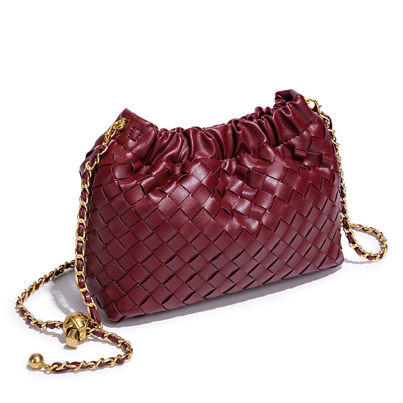 High-grade Diamond Cloud Hand-woven Golden Ball Classic Women's Messenger Bag