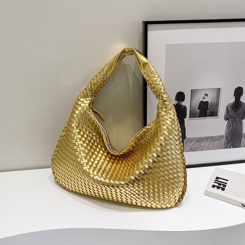 Women's French Style High Sense Woven Elegant Underarm Niche Texture Bags