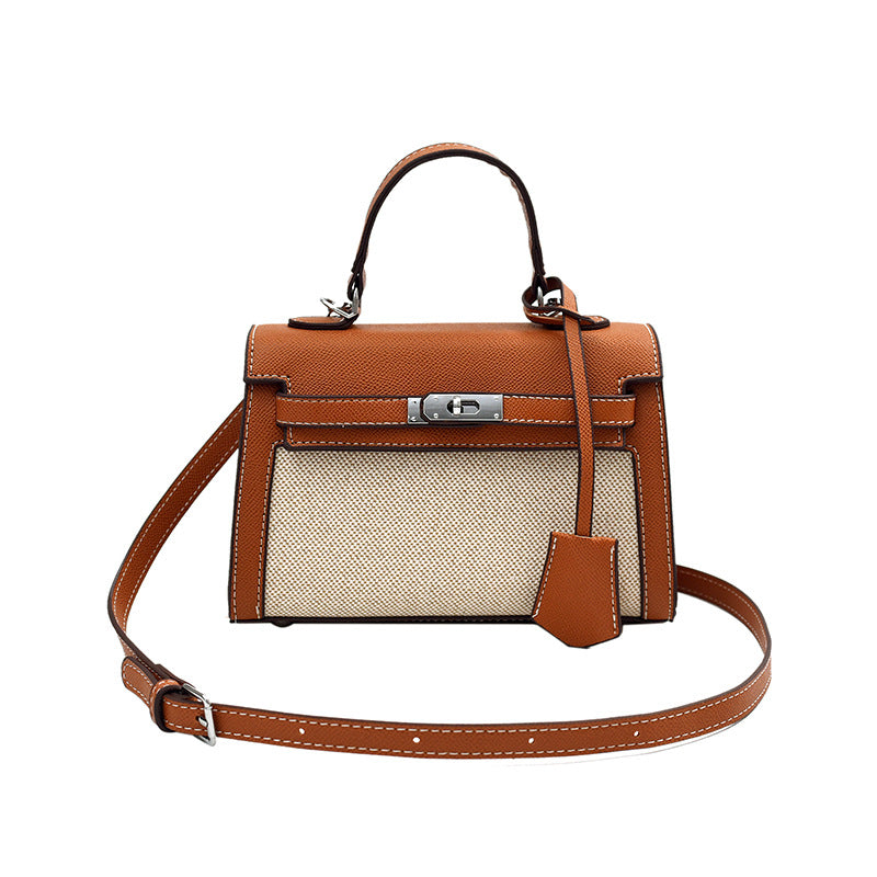 Women's High-grade Retro Portable Kelly Linen Stitching Women's Handbag