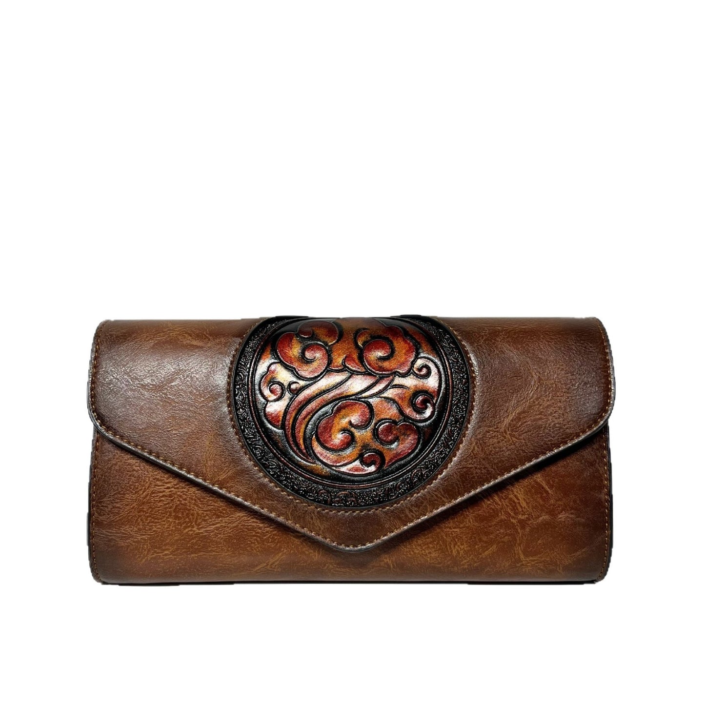 Women's Retro Ethnic Style Leather Carving Design Leisure Bags